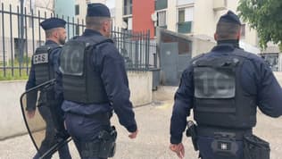 Des CRS déployés dans le quartier des Moulins, à Nice.