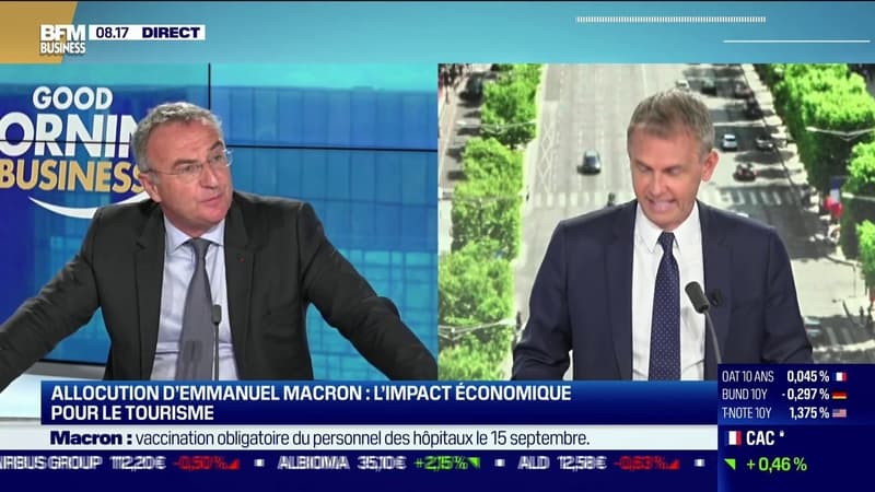 Marc-Antoine Jamet (Secrétaire général du groupe LVMH): le pass sanitaire va "recréer des conditions de sécurité pour tous ceux qui viennent voir cet endroit fabuleux (les Champs-Élysées) [...] c'est une bonne chose"