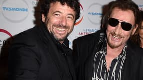Patrick Bruel et Johnny Hallyday à Los Angeles en avril 2017