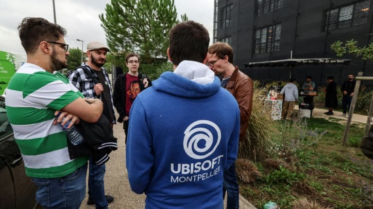 Des employés d'Ubisoft en grève à Montpellier, le 15 octobre 2024 dans l'Hérault Des employés d'Ubisoft en grève à Montpellier, le 15 octobre 2024 dans l'Hérault