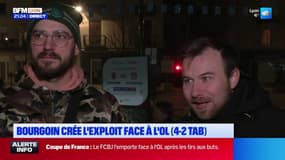 Coupe de France: la joie des supporters de Bourgoin-Jallieu après avoir éliminé l'OL