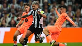 Bruno Guimaraes lors du match Newcastle-Barça (1-2, Ligue des champions), le 18 septembre 2025