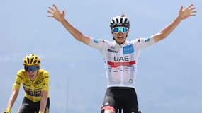 Tadej Pogacar vainqueur de la 17e étape du Tour, le 20 juillet 2022