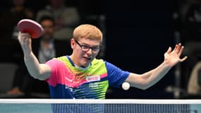 Felix Lebrun, lors de son élimination en quart de finale du Top 16 Européen, à Montreux, face à l'Allemand Patrick Franziska, 8e mondial.