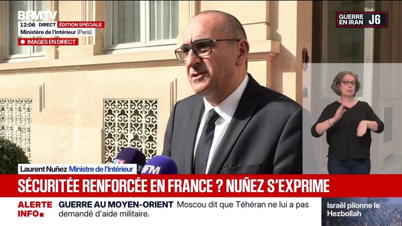 Guerre au Moyen-Orient: "Pas de menace connue, pas de menace identifiée", déclare le ministre de l'Intérieur Laurent Nuñez
