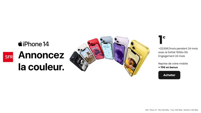 Le nouvel iPhone 14 jaune est disponible dès 349€, profitez des maintenant chez SFR 