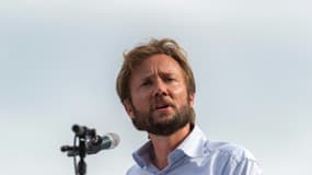 Le porte-parole du groupe Nouvelle Gauche (PS) à l'Assemblée, Boris Vallaud, lors d'un discours à "La fête de la Rose", le 27 août 2017 à Frangy-en-Bresse