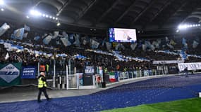Les supporters de la Lazio Rome lors du match contre Côme (1-1, Serie A), le 10 janvier 2025