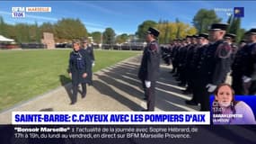 Aix-en-Provence: la ministre Caroline Cayeux aux côtés des pompiers pour la Sainte-Barbe