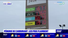 Pénurie de carburant: les prix flambent à la pompe