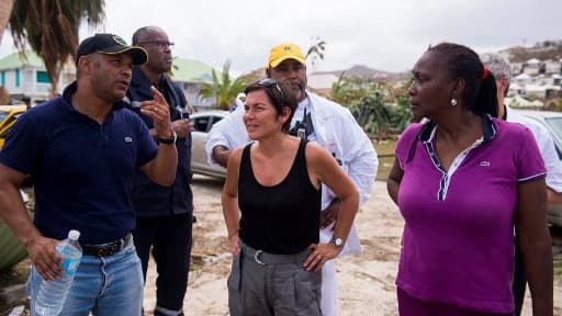 La ministre des Outre-mer Annick Girardin à Saint-Martin,le 7 septembre 2017.