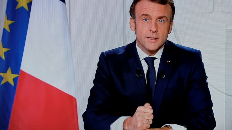 Intervention télévisée du président Emmanuel Macron à l'issue du 3e référendum en Nouvelle-Calédonie, qui a vu la victoire écrasante du non à l'indépendance, le 12 décembre 2021