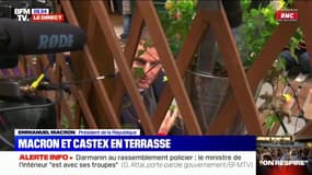 "Vivez le moment présent!": en terrasse, Emmanuel Macron demande aux Français de profiter des réouvertures et de "rester prudents"