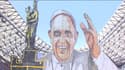Le tifo pour le pape François déployé au stade Vélodrome le samedi 23 septembre 2023