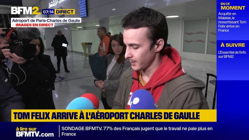 "La Malaisie m'a volé 909 jours de ma vie": le Français Tom Félix, acquitté après avoir risqué la peine de mort pour trafic de stupéfiants, est rentré en France