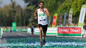 Morhad Amdouni lors du dernier marathon de Paris