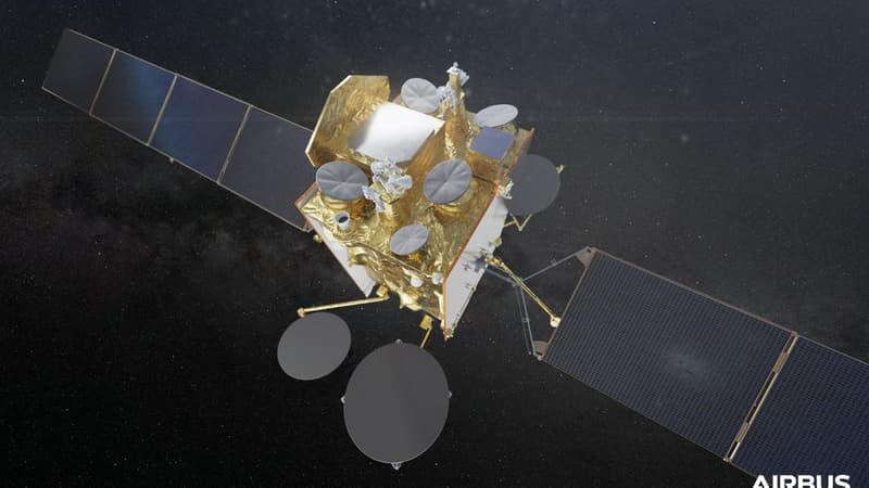 Le satellite 4A de communication militaire du programme Syracuse, qui permettra aux armées françaises déployées aux quatre coins du globe de communiquer à haut débit et en toute sécurité depuis des relais au sol, aériens, marins et sous-marin. 