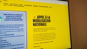 Page d'accueil du site web militant "10 septembre 2025 – Arrêt total" affichée sur un écran d'ordinateur. Le site appelle à un arrêt total à l'échelle nationale le 10 septembre 2025 afin de protester contre les injustices sociales et les mesures imposées par le gouvernement dans son Budget 2026. 