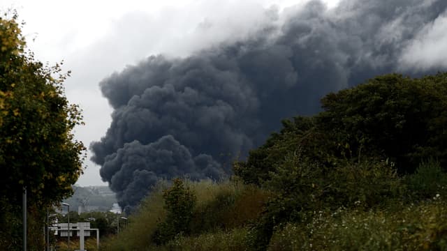 Photo du nuage de fumée à Rouen, jeudi 26 septembre 2019