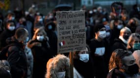 Marche en hommage à Samuel Paty, le 20 octobre 2020, à Conflans-Sainte-Honorine