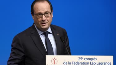 François Hollande prononce un discours à Dijon, le 26 octobre 2014.