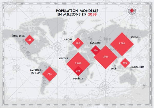 La population mondiale en 2050 selon la Red Team La population mondiale en 2050 selon la Red Team