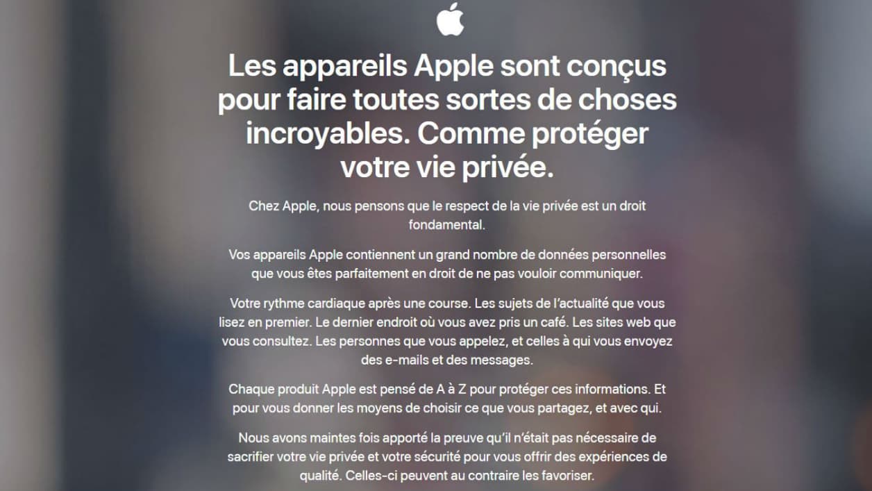La confidentialité chez Apple La confidentialité chez Apple