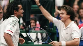 Yannick Noah et Henri Leconte en 1991
