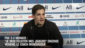 PSG 3-3 Monaco: "Je veux féliciter mes joueurs" encense Moreno, le coach monégasque
