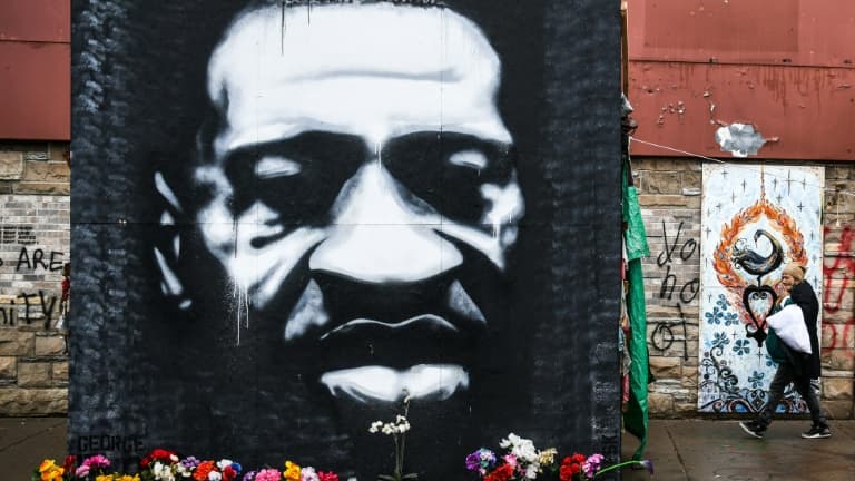 Un mémorial érigé en l'honneur de George Floyd à Minneapolis le 10 mars 2021