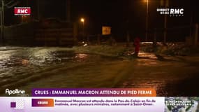 Crues: Emmanuel Macron attendu de pied ferme