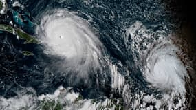 Image satellite montrant Jose, à droite, aux côtés de l'ouragan Irma. 