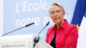 Élisabeth Borne lors de sa conférence de presse de rentrée, le 27 août 2025.
