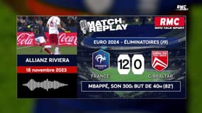 France-Gibraltar: Le fabuleux 300e but de Mbappé, d'un tir de 40m avec le direct sur RMC.