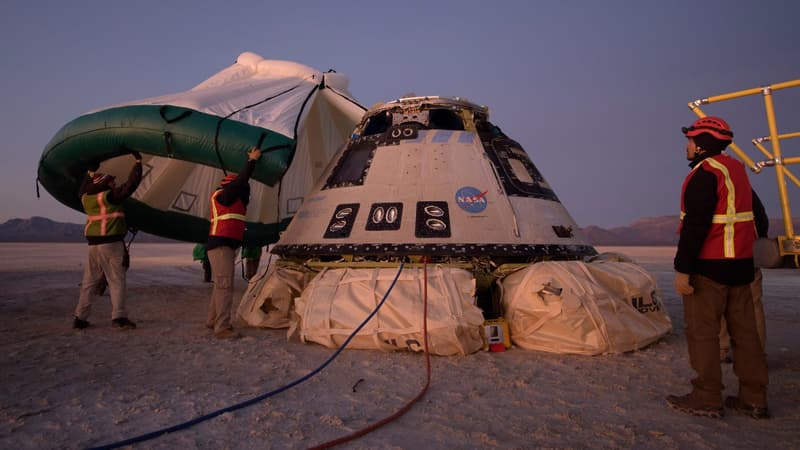 La capsule Starliner après son atterrissage au Nouveau-Mexique, le 22 décembre 2019