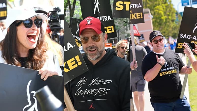 Susan Sarandon, Jason Sudeikis, Josh Gad... En grève, les acteurs américains protestent devant les studios