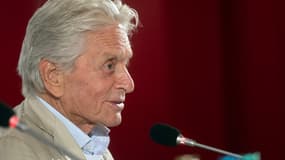 L'acteur Michael Douglas, lors de la conférence de presse du Festival international du film Karlovy Vary en République Tchèque.