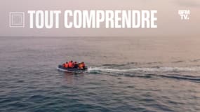 Des migrants traversant la Manche (illustration)