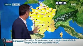 #Meteo : Encore des températures anormalement supérieures aux normales de saison dans la moitié sud de la France. Des averses prévues dans le nord cet après-midi !