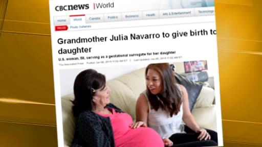 Julia Navarro et sa fille, Lorena, dont elle porte l'enfant.