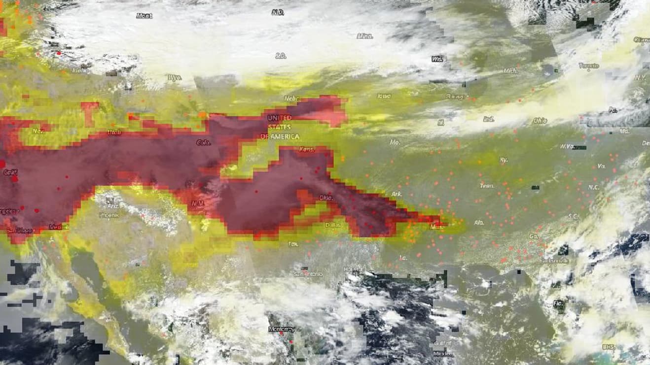 L'impact des incendies de la côte ouest sur les Etats-Unis, cliché satellite du 7 septembre 2020 L'impact des incendies de la côte ouest sur les Etats-Unis, cliché satellite du 7 septembre 2020