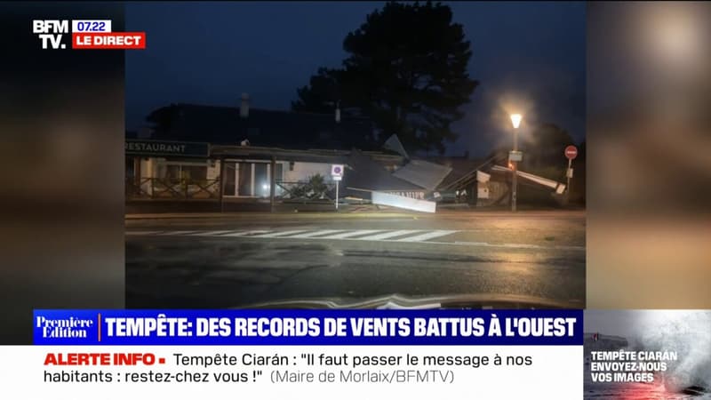Tempête Ciaran: la terrasse de ce restaurant dans le Morbihan s'est envolée à cause des vents violents