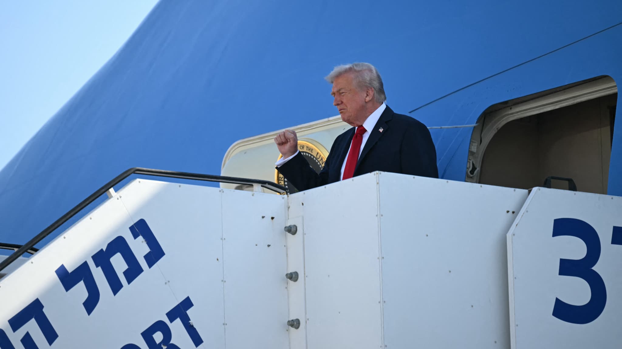 LES IMAGES DE L'ARRIVÉE TRIOMPHANTE DE DONALD TRUMP EN ISRAËL