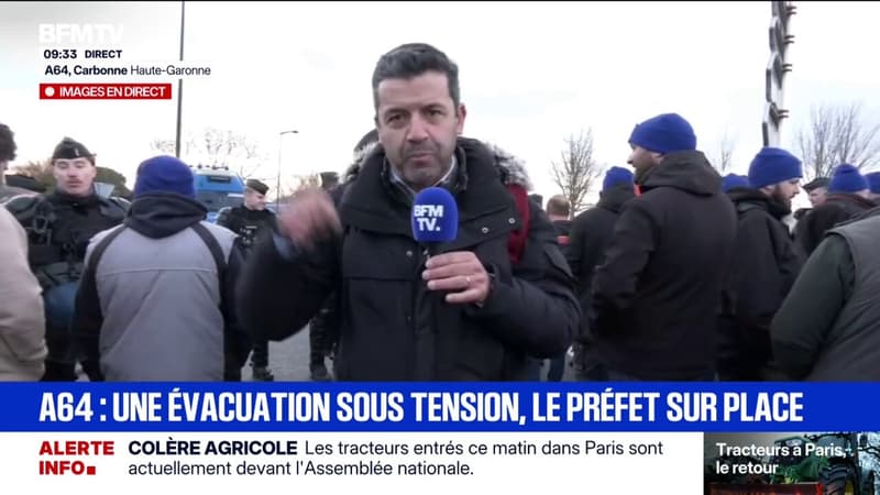 Mobilisation agricole: 300 à 400 gendarmes sont mobilisés pour lever le barrage de l'A64