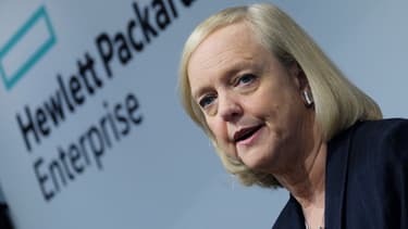 PDG de HP Entreprise, Meg Whitman poursuit le dépeçage de l'ancien géant informatique américain Hewlett Packard avec la scission d'activités dans les logiciels