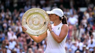 Iga Swiatek après son titre à Wimbledon, le 12 juillet 2025.