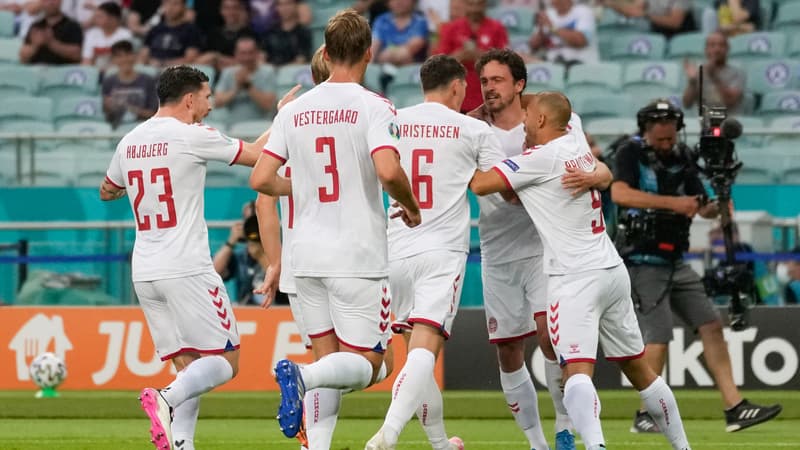Delaney célébré après son but avec le Danemark à l'Euro 2021