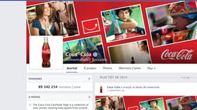 La page Facebook de la marque Coca-Cola.