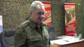 Le ministre russe de la Défense Sergueï Choïgou sur le front ukrainien, mars 2023  