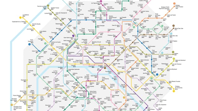 Carte de la rentabilité locative par station de métro à Paris